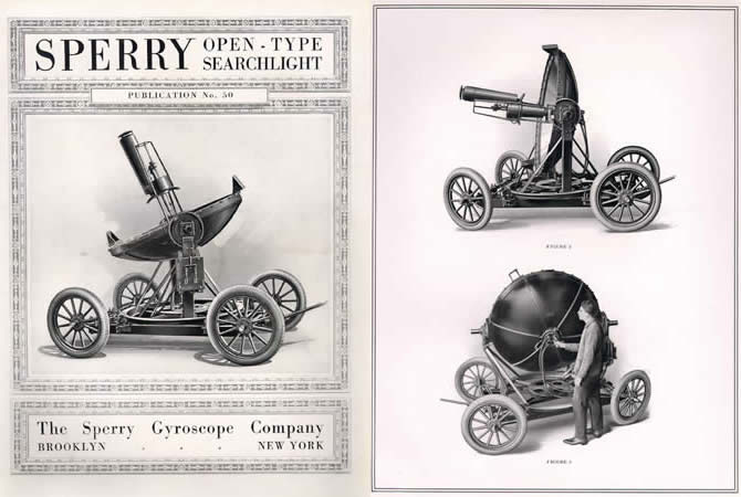 Sperry searchlights circa 1919